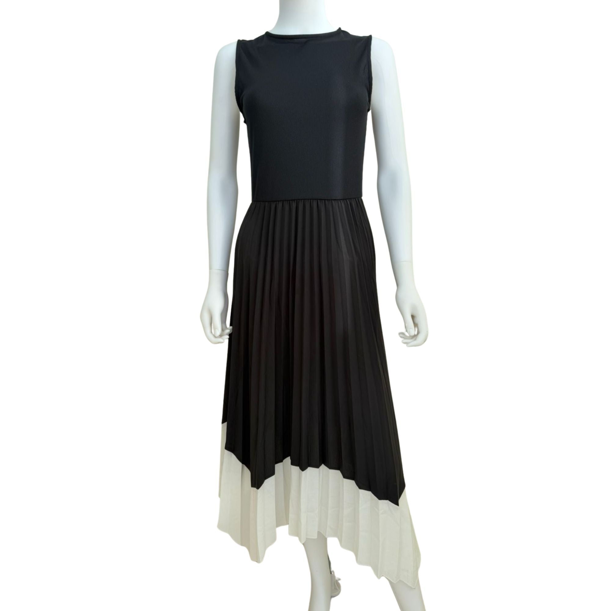 Mango black pleated dress (size S)