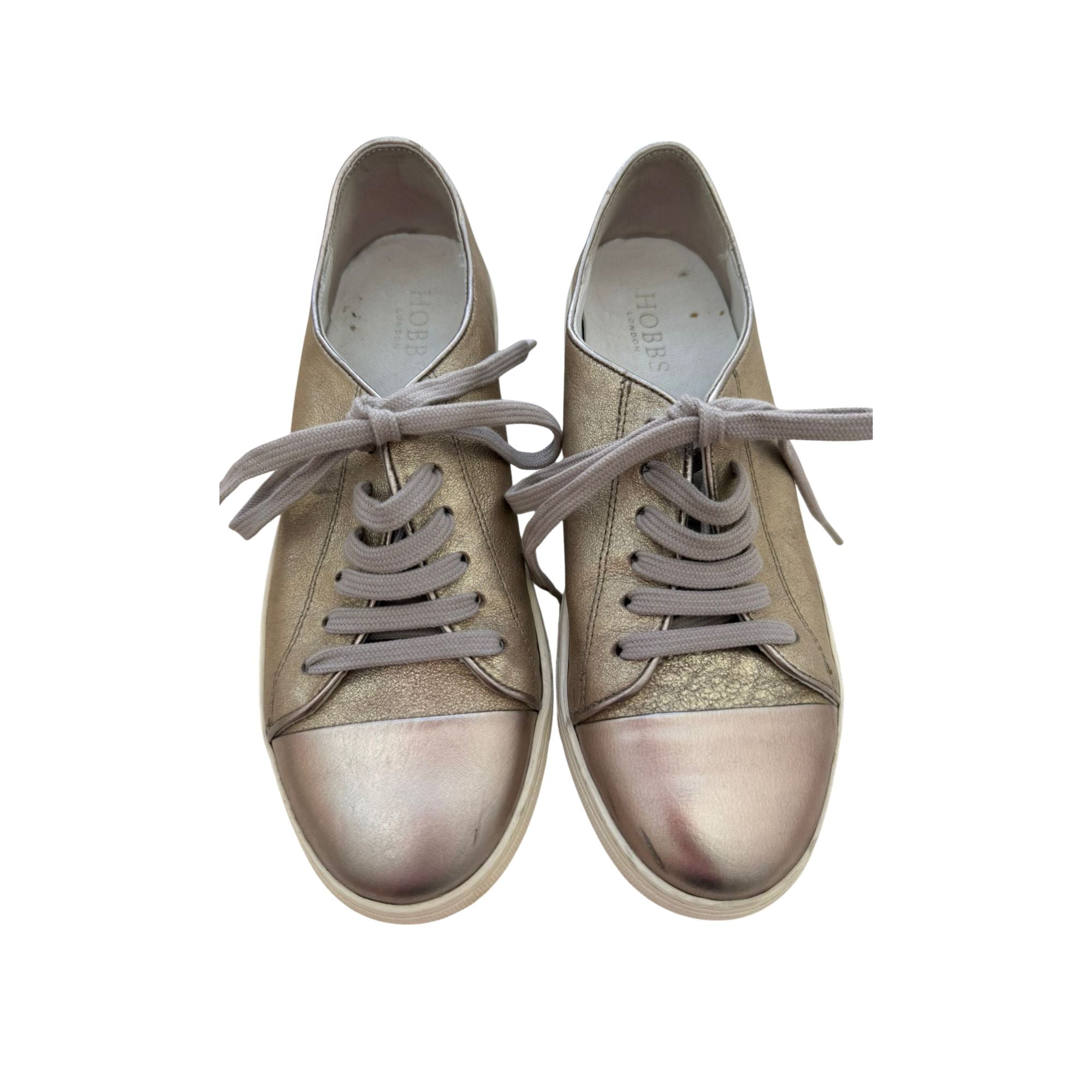 Hobbs gold leather trainers (EU 39)
