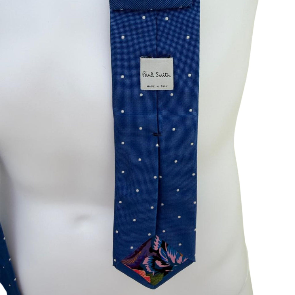 Paul Smith blue polka-dot silk tie