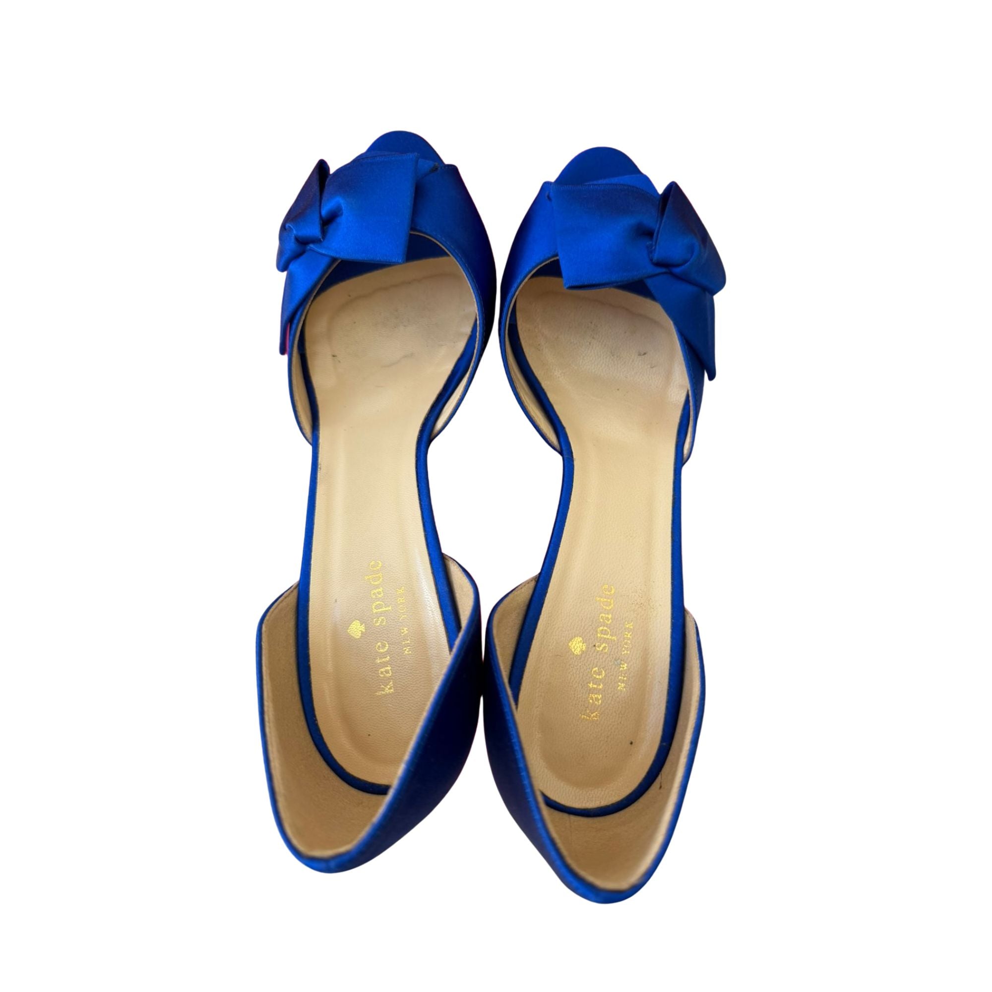 Kate Spade blue satin low/mid-heel pumps (US 9 / EU 39.5)