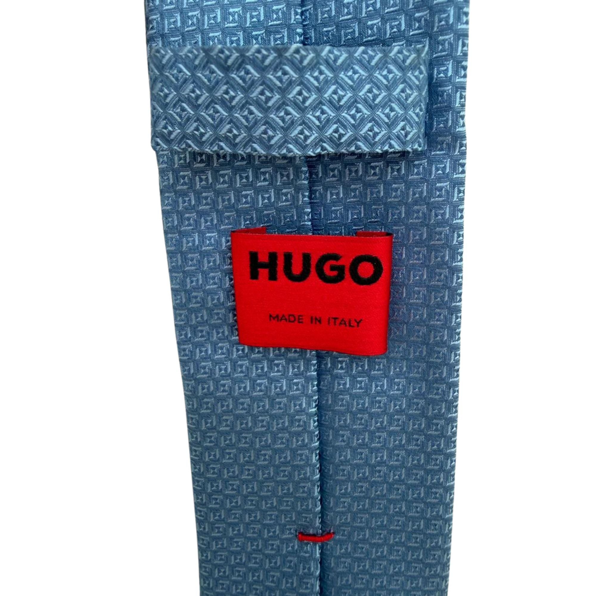 Hugo Boss blue slim silk tie