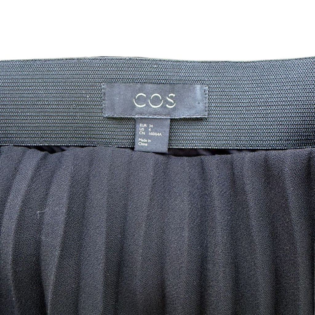 COS black pleated midi skirt (size 34)