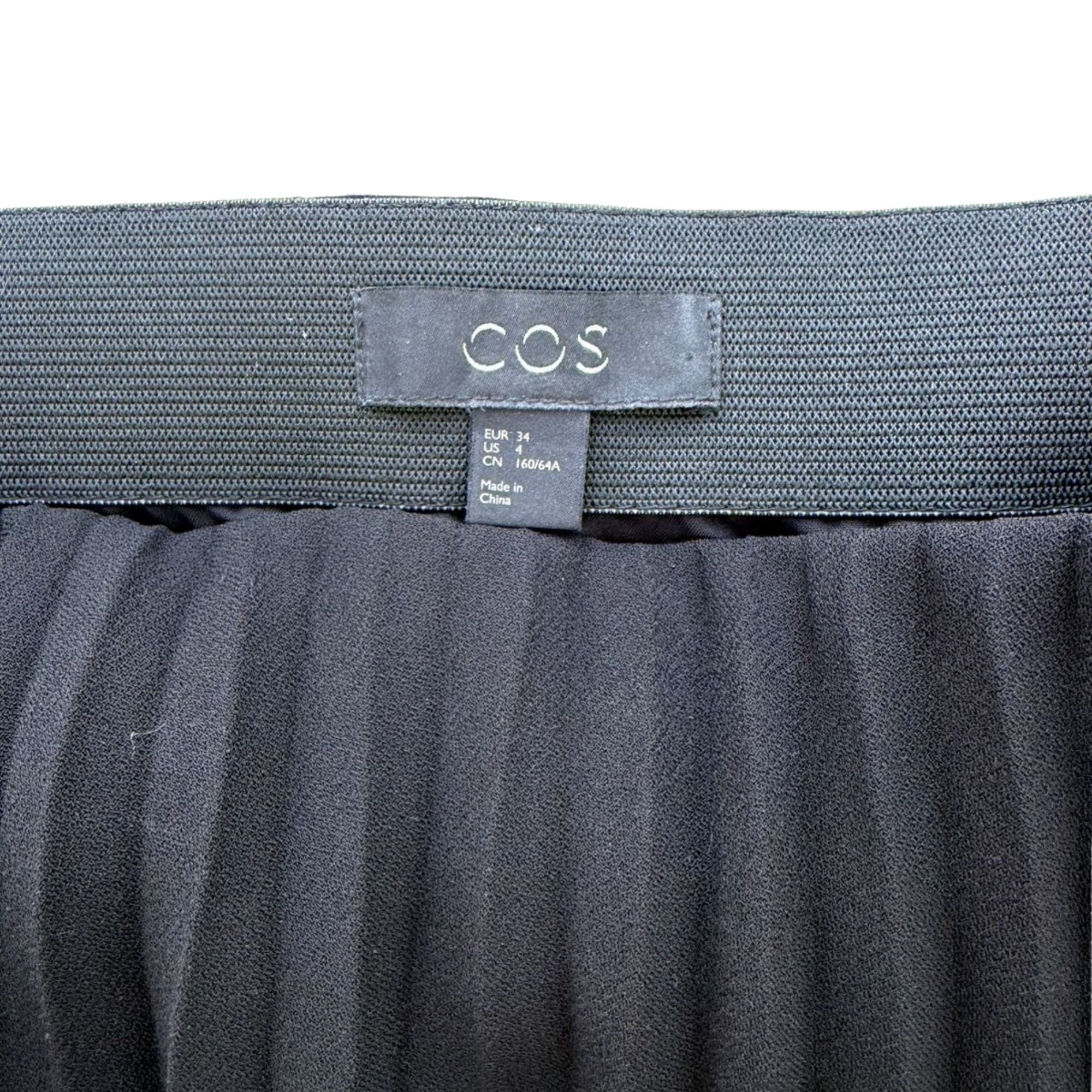 COS black pleated midi skirt (size 34)