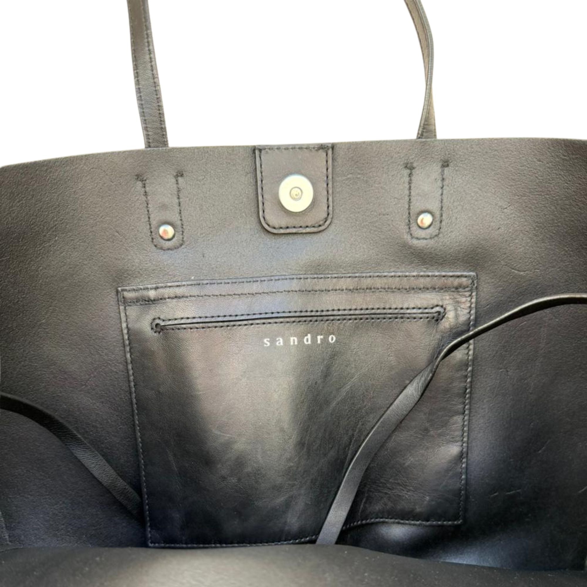 Sandro black leather handbag