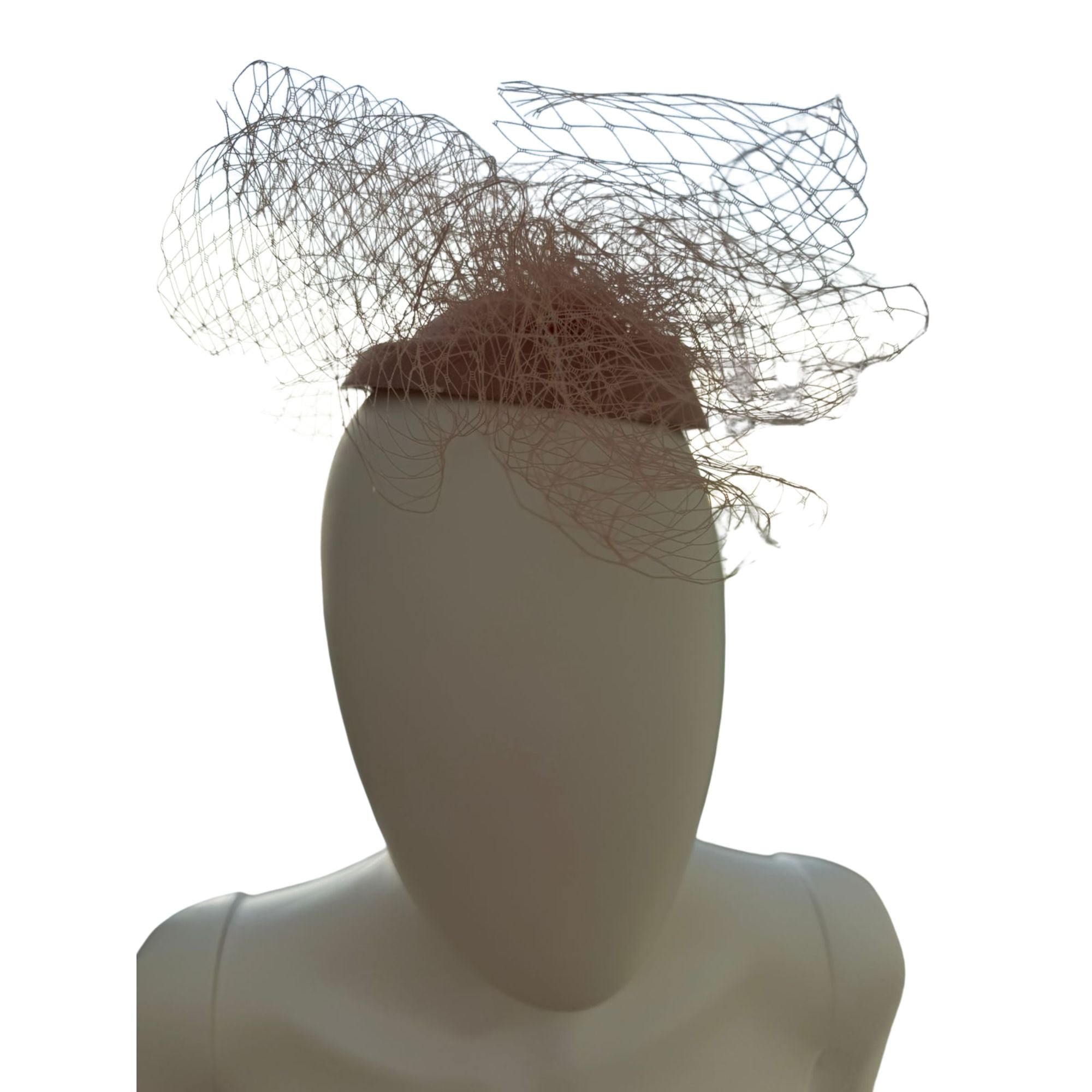 Pink mesh fascinator / hair accessory