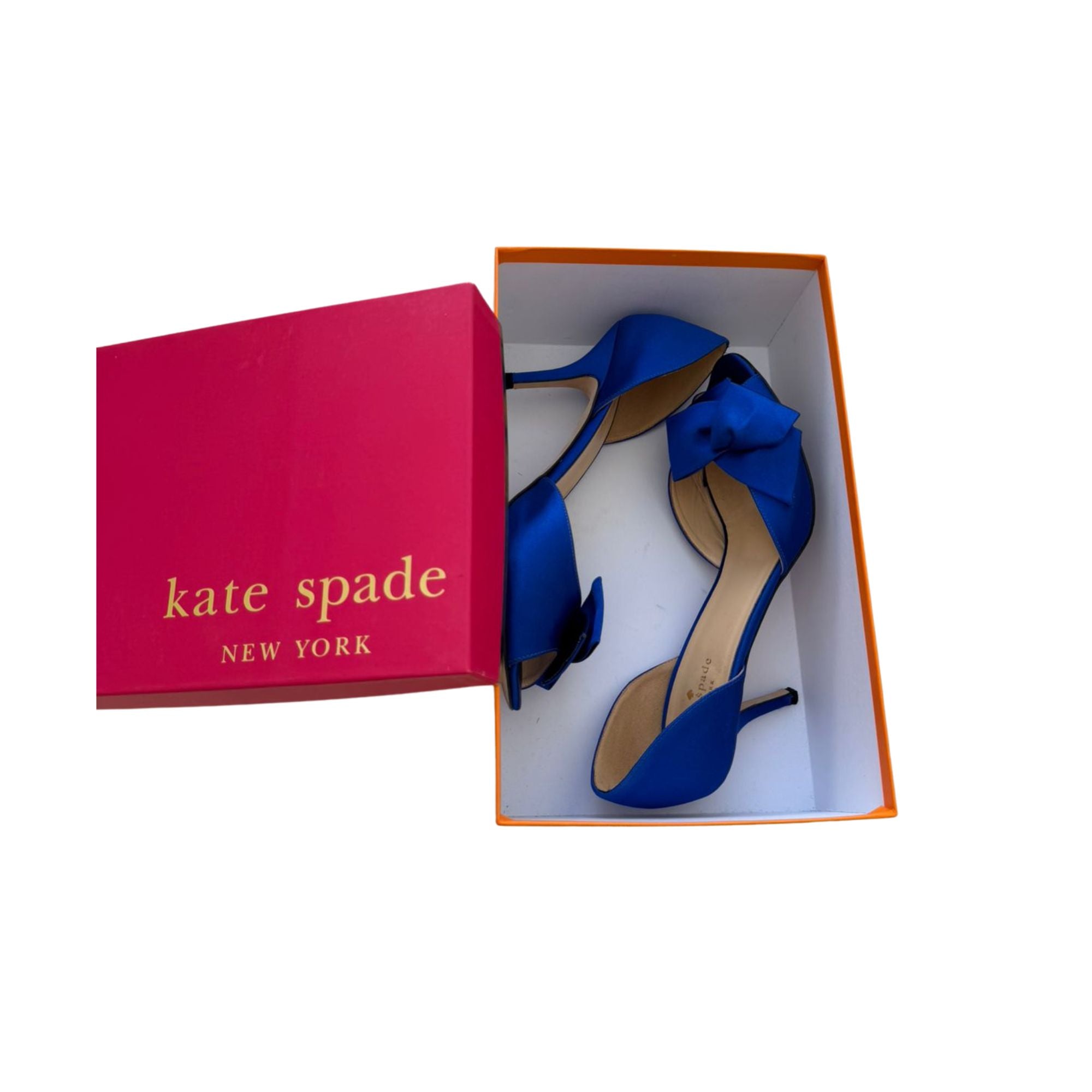 Kate Spade blue satin low/mid-heel pumps (US 9 / EU 39.5)